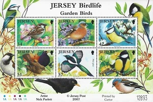 2007 Jersey Sg MS1318 Jersey Birdlife (1st series) Garden Birds MNH - Picture 1 of 2