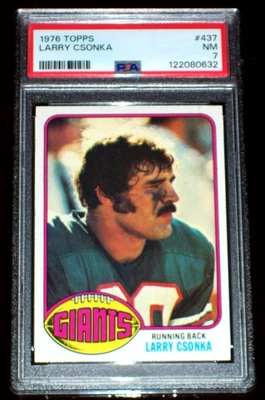 1976 Larry Csonka #437 Topps PSA 7 New York Giants - Image 1 of 3