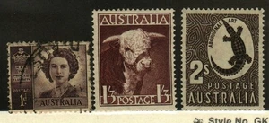 Australia #210 used, 211-2 MNH cow, crocodile - Picture 1 of 1