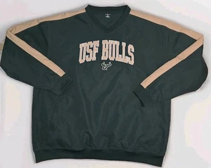 Ropa cortavientos suéter cuello en V USF Bulls Knights para hombre grande verde - Imagen 1 de 5