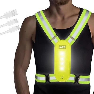 LED Running Vest, High Visibility Rechargeable Adjustable Led Vest - Image 1 of 4