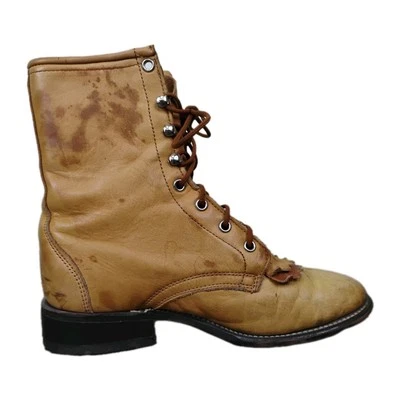 Botas Laredo de Colección Kiltie Western Con Cordones Para Mujer 7 M Cuero Tostado EE. UU. Foto 1 de 4
