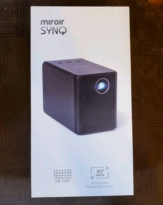 Miroir Surge Series SYNQ 720p DLP Mini Projector, Black NEW OPEN Box - Image 1 of 4