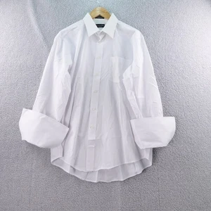 Camisa de vestir vintage Christian Dior Monsieur blanca mezcla de algodón 16,5 35 de lujo - Imagen 1 de 9