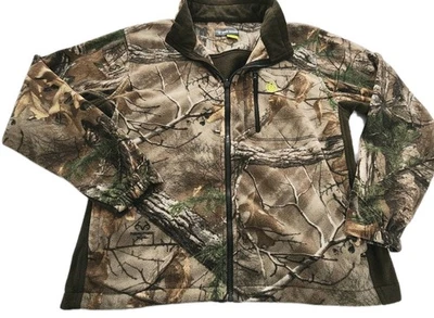 Game Winner Camo Jacket Realtree Fleece Full Zip Pocket XL Outdoors Hunting  - Image 1 of 4