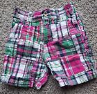 Janie and Jack 12-18 Anchor Harbor Patchwork Plaid Shorts Pink Green White Blue