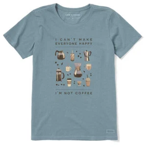 Life is Good 129254 - Women's Happy Coffee Crusher-LITE Tee - Smoky Blue - Picture 1 of 3