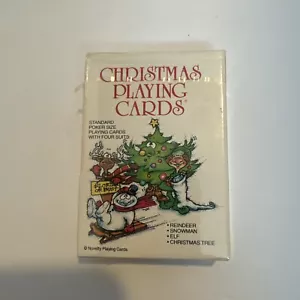 VINTAGE 1986 CHRISTMAS PLAYING CARDS COMPLETE New In Plastic-Standard Poker Size - Picture 1 of 4