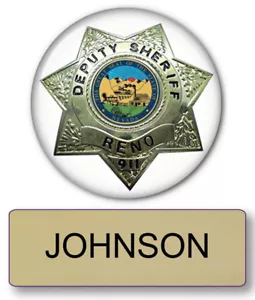RENO 911 JOHNSON NOME DISTINTIVO E VICE 3" BOTTONE COSTUME HALLOWEEN SPILLA RETRO - Foto 1 di 3