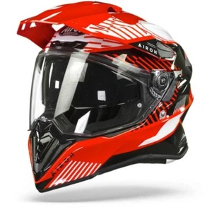 Airoh Commander Adventure ACU Gold Motorcycle Motorbike Helmet Boost Gloss Red - Picture 1 of 5