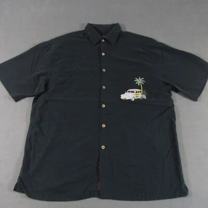Bamboo Cay Shirt Men's Sz M Medium Woody Island Black Modal Blend Car Beach Surf - Picture 1 of 16