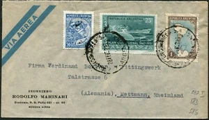 Cubierta de correo aéreo Argentina Buenos Aires a Alemania 1952 franqueo América Latina - Imagen 1 de 1