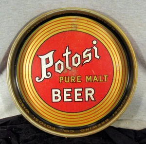 VINTAGE 13" POTOSI BEER TRAY - VINTAGE BEER TRAY IS SOLID PAINTED ME (EZS002990) - Picture 1 of 10