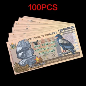 One Trillion Yottalillion Dollars 100pcs Zimbabwe Paper Money Uncurrency Notes - Picture 1 of 11