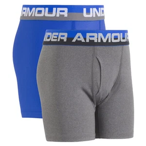 UNDER ARMOUR Youth UA Original Boxerjock 4" 2-Pack Underwear sz Small Blue Boxer - Picture 1 of 2