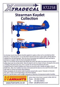 Xtra Decals 1/72 BOEING STEARMAN KAYDETT American Trainer - Picture 1 of 6