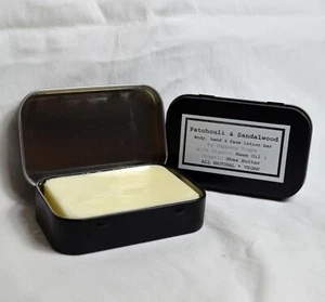 Natural Patchouli sandalwood neem handmade lotion bar face hand body 80g VEGAN - Picture 1 of 6