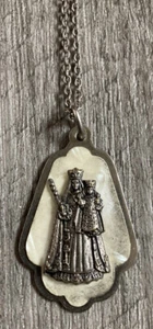 Vintage Italy OUR LADY OF CONSOLATION Necklace Faux MOP FATIMA Virgin Mary EUC - Picture 1 of 5