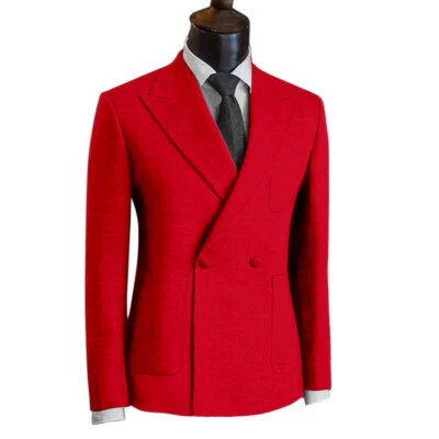 Business Men Blazer Suits Groom Tuxedo Regular Fit Double Breasted Jackets Coats - Image 1 of 4