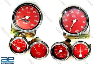 Replica Smiths Kit 52mm oil Temp oil Bar Fuel Volt Gauge Mph 100mm Speedo ECs - Picture 1 of 2