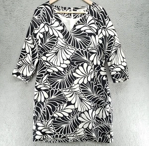 Banana Republic 100% Silk Dress Womens 4 Floral 3/4 Sleeve V-Neck - Picture 1 of 19
