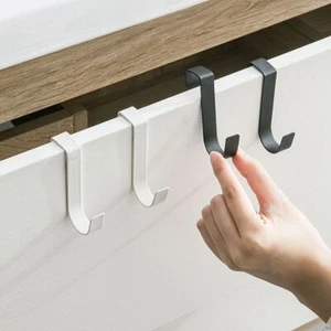 2PCS Over Door Hook Kitchen Cabinet Clothes Stainless Hanger Organizer Holder - Picture 1 of 11