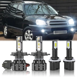 For Hyundai Santa Fe 2002-2006 4X LED Headlight High/Low Beam Fog Light Bulbs - Picture 1 of 14