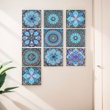 10PCS 10cm Waterproof PVC Wall Sticker Crystal-Mandala Hard Film Tile Kitchen AU