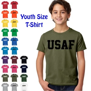 USAF Air Force Kids Boys Girls T Shirt Child Children YOUTH FIT Tee T Shirt - Picture 1 of 25