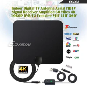Digital TV Antenne mit Verstärker HDTV Zimmerantenne Receiver VHF UHF DVB-T2 4K - Bild 1 von 12