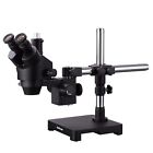 AmScope 7X-45X Trinocular Stereo Zoom Microscope Widefield Single-Arm Boom Stand