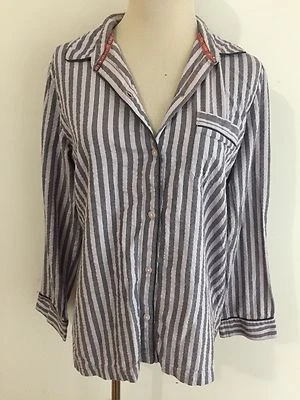 Victoria's Secret Button-Front Pajama Top Gray Lavender Silver Metallic Size S - Изображение 1 из 4
