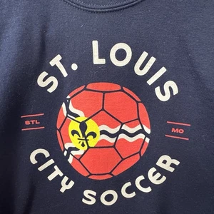 Youth Small St Louis CITY Sweatshirt Soccer Ball Navy Blue - Picture 1 of 3