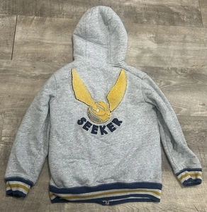 Mini Boden Boys 7-8 Years Gray Harry Potter Seeker Hood Jacket Faux Fur Lined - Picture 1 of 6
