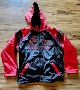 Harley Davidson Kids Size 10/12 Red & Black Embroidered Reversible Jacket - Picture 1 of 8
