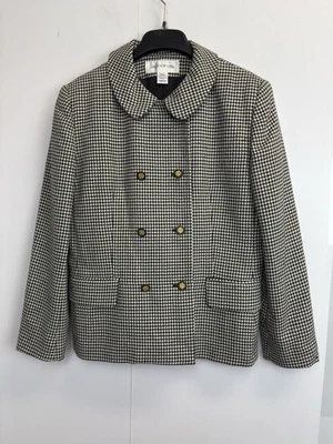 JONES Нью-Йорк гончая шерсти блейзер куртка женщин 12 двубортный сделано в США - Изображение 1 из 4