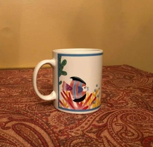 Fish Coffee Mug Cup Otagiri Angela Ackerman Japan Whimsical Pastel 10 oz - Picture 1 of 6