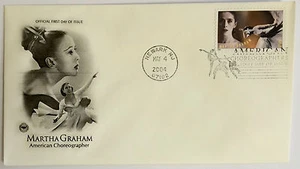 10 USPS PCS Martha Graham 2004 37c Briefmarke FDC Cover 3840 Ersttagsausgabe NEU - Bild 1 von 1
