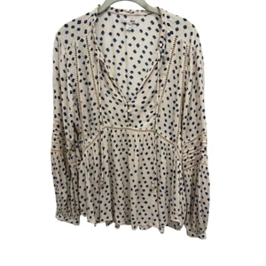 Amuse Society Revolve Chateau Long Sleeve Lace Trim BoHo Peasant Top Size Medium - Picture 1 of 6