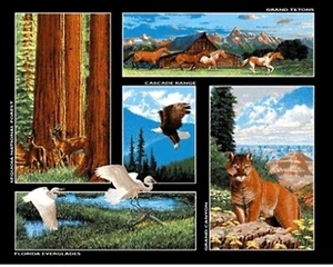 COTTON WALLHANGING PANEL - NATIONAL PARKS PRINT - Picture 1 of 1