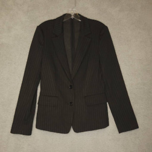 Hugo Boss Womens Blazer Jacket Jolise Black Pinstripe 2-Button Collar 4 New