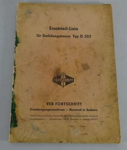 Teilekatalog / Ersatzteilliste VEB Stalldungstreuer Typ D352 - Bild 1 von 2