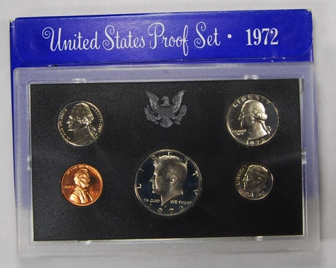 1972 US Mint Proof Set, in Original Government Packaging, Free Shipping Cover