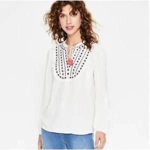 Blusa Boden Marfil Estrella Bordada Polly Borla - Imagen 1 de 6
