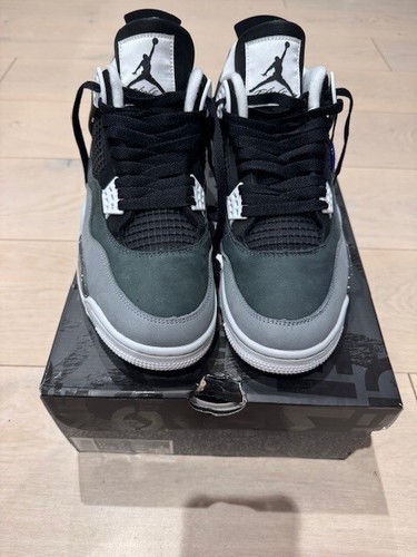 Nike Air Jordan 4 Retro Fear Nero Platino Bianco Antracite 2024 UK 10