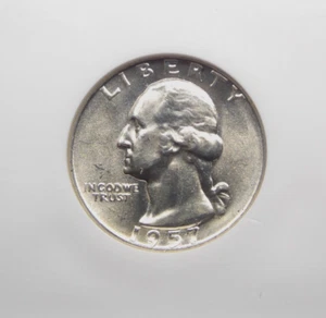 1957 "D" Washington SILVER Quarter 25c NGC MS65 #010 Gem Uncirculated ECC&C, Inc - Picture 1 of 5