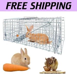 Humane 24-Inch Folding Animal Trap - Steel Live Cage for Stray Cats & Squirrels - Picture 1 of 10