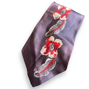 Camicia United vintage anni '40 viola cravatta bianco rosso motivo floreale rockabilly - Foto 1 di 7