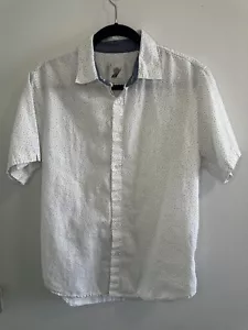 Fundamental Coast - Button Down Short Sleeve Shirt - Cotton & Linen- Size Small - Picture 1 of 8