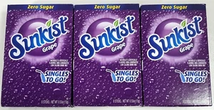 SunkistGrape - Singles To Go Packets - Zero Sugar Free -Drink Mix - 3 Boxes - Picture 1 of 6